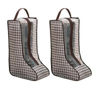 Pack of 2 Boot Bag, Riding Boot Bag for Boots Storage, Shoe Bag Travel with Carry Handle Top, Shoe Bag Travel, Riding Boots Women, Ski Boot Bag (Brown), Houndstooth, Brown Houndstooth