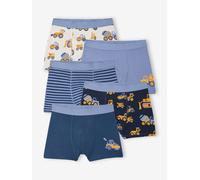 Pack of 2 boys' boxers with digger print ocean blue