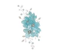 Pack of 2 Bridal Wedding Hair Accessories Petal Beads Crystal Hair Pin Hair Clip Rhinestone Hair Clips Headpiece Women Hairclip Headpiece for Wedding Party Dinner Banquet Blue A