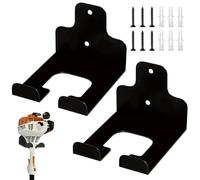 Pack of 2 Brush Cutter Holder, Wall Mount for Grass Trimmer, Garden Power Tool Hanger, with Matching Screws, for Garage Trimmer, Garden Tools - Black