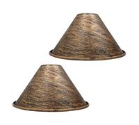 Pack of 2 Brushed Copper Cone Pendant Light Shade Industrial Retro Easy Fit 18cm Ceiling Lampshade for Bedroom Kitchen Dining Room Restaurant Cafe