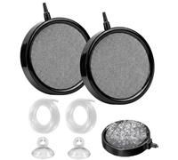 Pack of 2 Bubble Stones for Ponds 10 cm with 2 m 4 mm Hose and Suction Cups