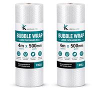 Pack of 2 Bubble Wrap Roll 500mm x 4m Protective Packing Wrap for Moving