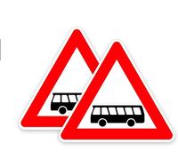 Pack of 2 Bus Stop Sign Stickers(150 x 150 mm) with waterproof - Traffic Rules Stickers #TR082A Stickers Limited