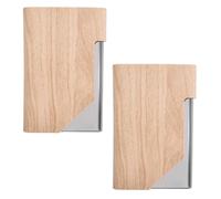 Pack of 2 Business Card Holder Slim Business Card Holder Multi Card Case | Business Card Box with Magnetic Closure, Card Holder for 15-25 Cards, 3.75 x 2.5 x 0.5 Inches for Men and Women