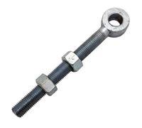 (Pack Of 2) Bzp Steel Gate Eye Bolt 12mm X 100mm With Nuts Long Swing Eyebolt