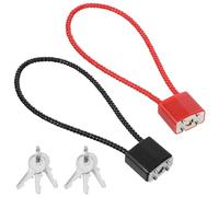 Pack of 2 Cable Lock with Key, Robust Padlock with Long Shackle, Wire Lock Padlocks, Adjustable Malleable Wire Rope Locks for Suitcase, Bike, Locker