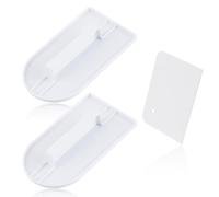 Pack of 2 Cake Smoothers with 1 Buttercream Scraper, Sturdy Plastic Sugar Art Cake Smoother, Flat Edge Smoothing Tool, Polisher Baking Tool for Cake Butter Baking (White)