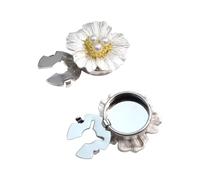 Pack of 2 Camellias Flower Button Covers for Women Blouses Fashion Forward Cufflinks for Social Gatherings Faux Pearls Cufflinks, One Size, as described