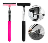 Pack of 2 Car Squeegee, Retractable Window Squeegee, Windscreen Squeegee, Small, for Bathroom, Shower, Mirror, Car (Black & Pink)
