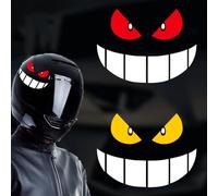Pack of 2 Car Stickers Funny Monster Smiling Face Car Sticker Decoration, Bicycle Reflector Sticker, Car Sticker for All Vehicles Surfaces for Windows, Side Mirror, Rear Window, Helmet