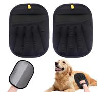 Pack of 2 Cat Hair Remover Gloves, Fur Magnet Pet Hair Remover Glove, Double-Sided Pet Grooming Gloves, Reusable Antistatic Gloves, Cat Grooming Glove for Hair and Care
