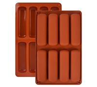 Pack of 2 Cereal Bars, Baking Mould, Silicone Mould, Large Rectangular Energy Bars, Silicone Baking Mould, 8 Cavities, Non-Stick Mould for Cereal Bars, Muffin, Chocolate, Brownie, Cornbread,