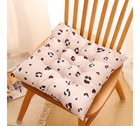 Pack of 2 Chair Pads with Ties for Dinning Chair, Chickwin Leopard Print Comfortable Seat Pads NonSlip Outdoor Indoor Garden Kitchen Living Room Patio Office Chair Cushion (40x40cm,Khaki)