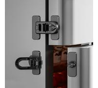 Pack of 2 Child Safety Refrigerator & Cabinet Lock Strong Adhesive, No Drilling, Easy Assembly, Universal for Fridge, Drawers & Cabinets, Tamper Proof Baby Protection (Black)