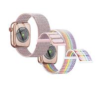 Pack of 2 Children's Nylon Bracelets Compatible with Apple Watch 38 mm 40 mm 41 mm 42 mm 44 mm 45 mm 46 mm Soft Bracelets for iWatch Ultra Series 11 10 9 8 7 6 5 4 3 SE SE2 SE3, 38/40/41/42mm(Series
