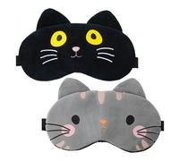 Pack of 2 Children's Sleeping Mask, Kittens, Soft Sleeping Mask, Cat Sleeping Mask for Women, Children, Girls, Ladies, Sleeping, Napping, Travel, on the Plane