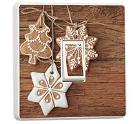 Pack of 2 Christmas Ginger Cookies Design - Single Light Switch Vinyl Sticker - Winter Holidays - Christmas Home Decor Improvements
