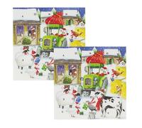 Pack of 2 Christmas on the Farm Advent Calendar Greetings Cards | Christmas Advent Greetings Cards with Envelope | Door Advent Calendars - 15x15cm