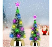 Pack of 2 Christmas Trees, Artificial Christmas Tree, LED Christmas Tree, Small Christmas Tree, Christmas Decoration, Christmas Decoration Table, Mini Christmas Tree, Christmas Table Decoration (19 cm