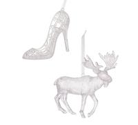 Pack Of 2 Clear Acrylic Christmas Tree Ornament Stylish Clear Acrylic Ornament For Brightening Holiday Adornment