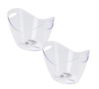 Pack of 2 Clear Plastic Champagne Buckets with Handles | Oval Drinks Ice Bucket Party Coolers for Wine, Beer & Cans | Ideal for Celebrations, BBQs & Gatherings