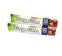 Pack of 2 Cling Film Food Wrap Rolls - Catering Kitchen Use, 2 x 30cm x 50m