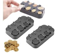 Pack of 2 coin storage, coin storage, euro coin organiser, coin dispenser, rectangular euro coin dispenser, coin holder, car, coin holder, coin box, for use in the car