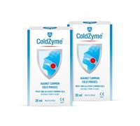 (Pack of 2) ColdZyme Cold & Flu Throat Spray | Disables Viruses | Shortens The Duration of Symptoms | Use at First Signs of a Cold | Sore Throat Relief & Protection - Menthol Flavour 2x20 ml