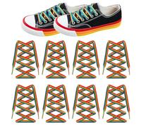 Pack of 2 Colourful Shoe Laces Rainbow Lgbtq Accessories Pride Rainbow Shoelaces Rainbow Laces Neon Long Flat Shoe Laces Wide Thick Coloured Shoelaces Chucks Colourful