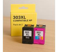 Pack of 2 Compatible Cartridges for HP 303XL for Envy Inspire 7220e to 7925e & Envy Photo 6220 to 7858 & Tango 100, X Printers