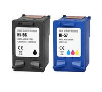 Pack of 2 Compatible Cartridges for HP 56 57 for Deskjet 450-9680, OfficeJet 1100-6150, PhotoSmart 130-7960, PSC 1100-2575
