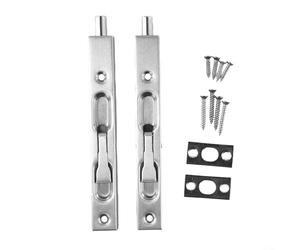 Pack of 2 Concealed Door Bolt Locks Flush Bolt Latch Locks with Solid Steel Shoot and Backplate for Enhanced Stability and Protection