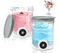 Pack of 2 Containers for Ninja Swirl by CREAMi Ice Maker NC700 Series, Ice Container Accessories Compatible with Ninja NC700 NC701UK Series Ice Cream Maker, BPA Free & Dishwasher Safe