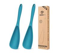 Pack of 2 Cooking Spoons for Non Stick Cookware, Multifunction Spatula Spoon BPA-Free, One-Piece Design, Suitable for Scooping, Scraping, Serving and Mixing (BLUE-BLUE)