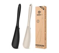 Pack of 2 Cooking Spoons for Non Stick Cookware, Multifunction Spatula Spoon BPA-Free, One-Piece Design, Suitable for Scooping, Scraping, Serving and Mixing(Black-Khaki)