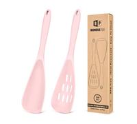 Pack of 2 Cooking Spoons for Non Stick Cookware, Multifunction Spatula Spoon BPA-Free, One-Piece Design, Suitable for Scooping, Scraping, Serving and Mixing (PINK)