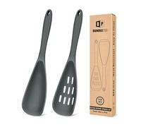 Pack of 2 Cooking Spoons for Non Stick Cookware, Multifunction Spatula Spoon BPA-Free, One-Piece Design, Suitable for Scooping, Scraping, Serving and Mixing(Gray)