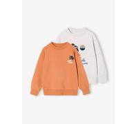 Pack of 2 "Cool and Fun" sweatshirts tomato red