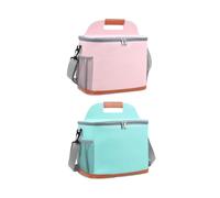 Pack of 2 Cool Bag Lunch Box, 13 L Lunch Bag for Food, Warm/Cold Hold Function for Lunch Box, Portable Picnic Bag, Lunch Bag, Insulated Thermal Bag for Beach, Work, Travel 29.5 x 19.5 x 25 cm (C)