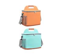 Pack of 2 Cool Bag Lunch Box, 13 L Lunch Bag for Food, Warm/Cold Hold Function for Lunch Box, Portable Picnic Bag, Lunch Bag, Insulated Thermal Bag for Beach, Work, Travel 29.5 x 19.5 x 25 cm (F)