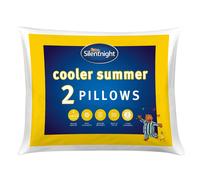 Silentnight Cooler Summer Pillows - Pack of 2 Soft Medium Support Summer Pillows with Lightweight Fibres Ideal for Summer - Hypoallergenic and Machine Washable, White