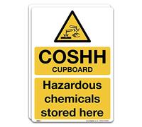 Pack of 2 COSHH Cupboard Sign - A3 420x297mm Self-adhesive Vinyl - Hazchem Chemicals Safety Signs
