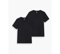 Pack of 2 Cotton Slim Fit T-Shirts with Crew-Neck Black