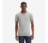 Pack of 2 Cotton Slim Fit T-Shirts with Crew-Neck grey marl + white