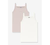 Pack of 2 Cotton Tank Tops with Thin Straps, PETIT BATEAU pale pink