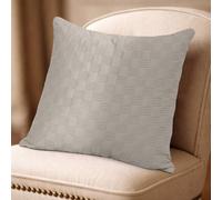 (Pack of 2, Cream) Check Design Velvet Filled Cushions 18x18inches -Luxury Super Doft with Filler Inner