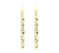 Pack of 2 Cream Dinner Christmas Advent Candles | Gold Day-Marked Festive Candles for Christmas Countdown - 25cm