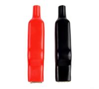 Pack of 2 Crocodile Clips 20a with PVC Insulation Black for Electrical Tests and Welding Work Nickel-Plated (1 x Red + 1 x Black)