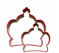 Pack of 2 Crown Tiara Cookie Cutter Set |Queen’s Platinum Jubilee 2022 Party Supplies & Decorations | Queen & King Crown Biscuit Cake Molds Craft DIY Pastry Baking Mould (Set A)